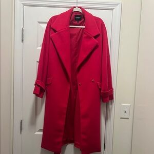 Express Women's Vibrant Red Trench Coat